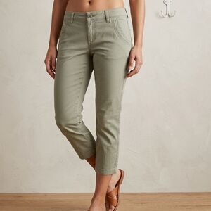 FSR Capris Size 11 Sage Green Crop Stretch Cotton Pants Casual Summer Minimalist